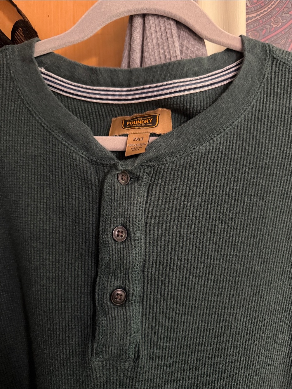 jcpenney Men's Forest Green Henley Long-Sleeve Shirt